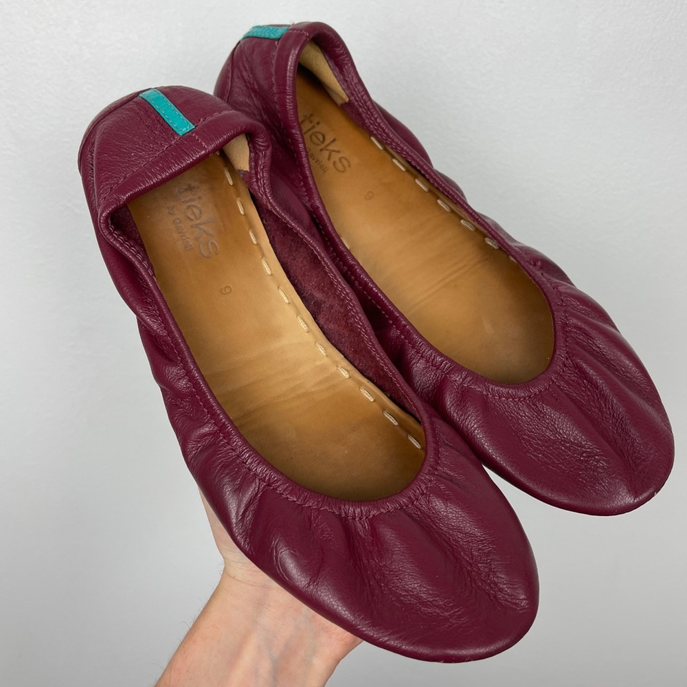 Tieks Burgundy Flats
